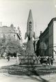 Decorative flowerbed in the form of a rocket on Sichovykh Striltsiv street