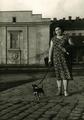 Woman with a dog on 700-richia Lviv street (Chornovola avenue now)