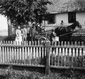 Moisei Hersh Erdgaim in front of his house in Boryslav
