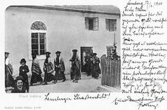 In front of a synagogue