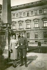 A German military man in front of the Lviv University