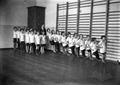 Lesson of physical training in a school
