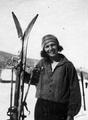Skier at winter walk in Vorokhta