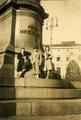 Lviv citizens near the monument to Mickiewicz