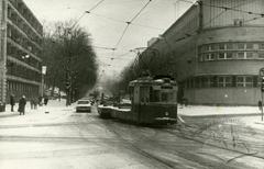 Auxiliary tramcar №011 on Dzerzhynskoho street (Vitovskoho street now)
