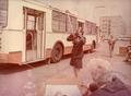 One of the moments of competition among trolleybus drivers in depot on Troleybusna street