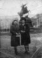 Portrait in the background of Jan Sobieski Monument