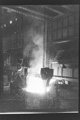 Open-hearth shop. Steel production