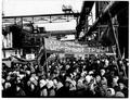 Mass meeting at the plant