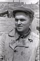 At the construction site of the blast furnace No. 6 of the Azovstal plant: (probably) carpenter Mykhailo Katruk