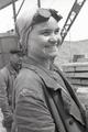 At the construction site of the blast furnace No. 6 of the Azovstal plant: Oxy-fuel cutting torch operator Rita Horbunova