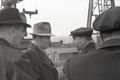 The Azovstalbud trust management at the blast furnace construction site of the Azovstal plant