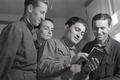 Members of the communist labor brigade and Komsomol cards delivery at the Mariupol heavy machine-building plant