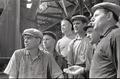 Steel structure assemblers at the blast furnace No. 4 construction site