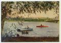 A postcard with a view of the pond