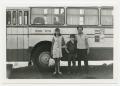 Tanya and Yura with their father in front of the Taganrog-Rostov bus