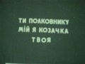 "Ти полковнику мій я козачка твоя"