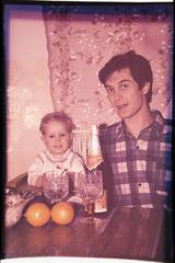 New Year. Champagne and oranges