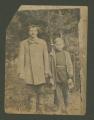 Portrait of a father with his son in the forest
