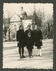 With friends in the square